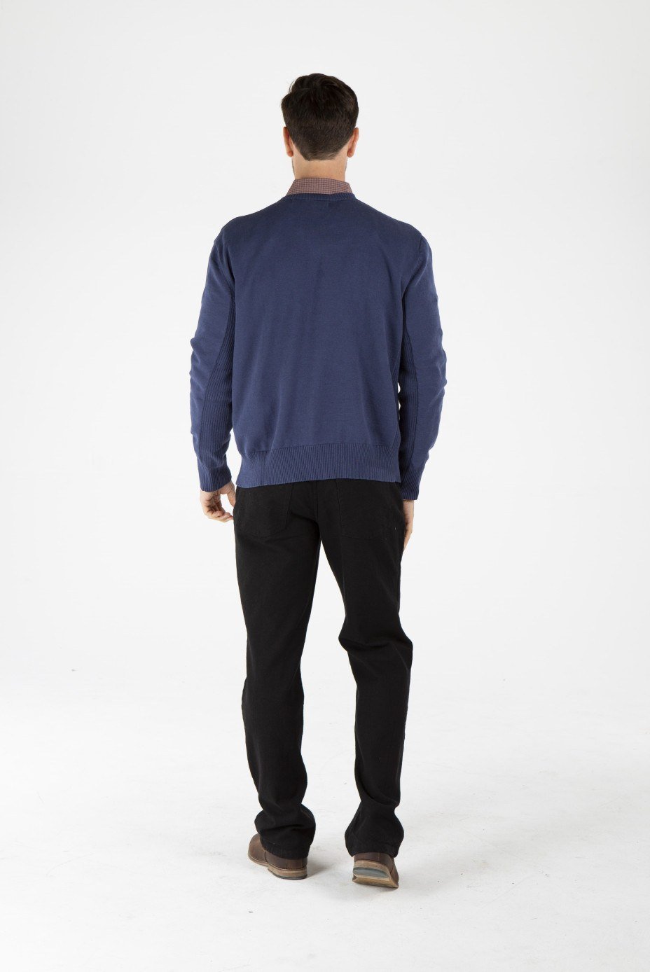 MWT1901 BLUE B_副本 Men's Hemp Cotton Jumper-Navy