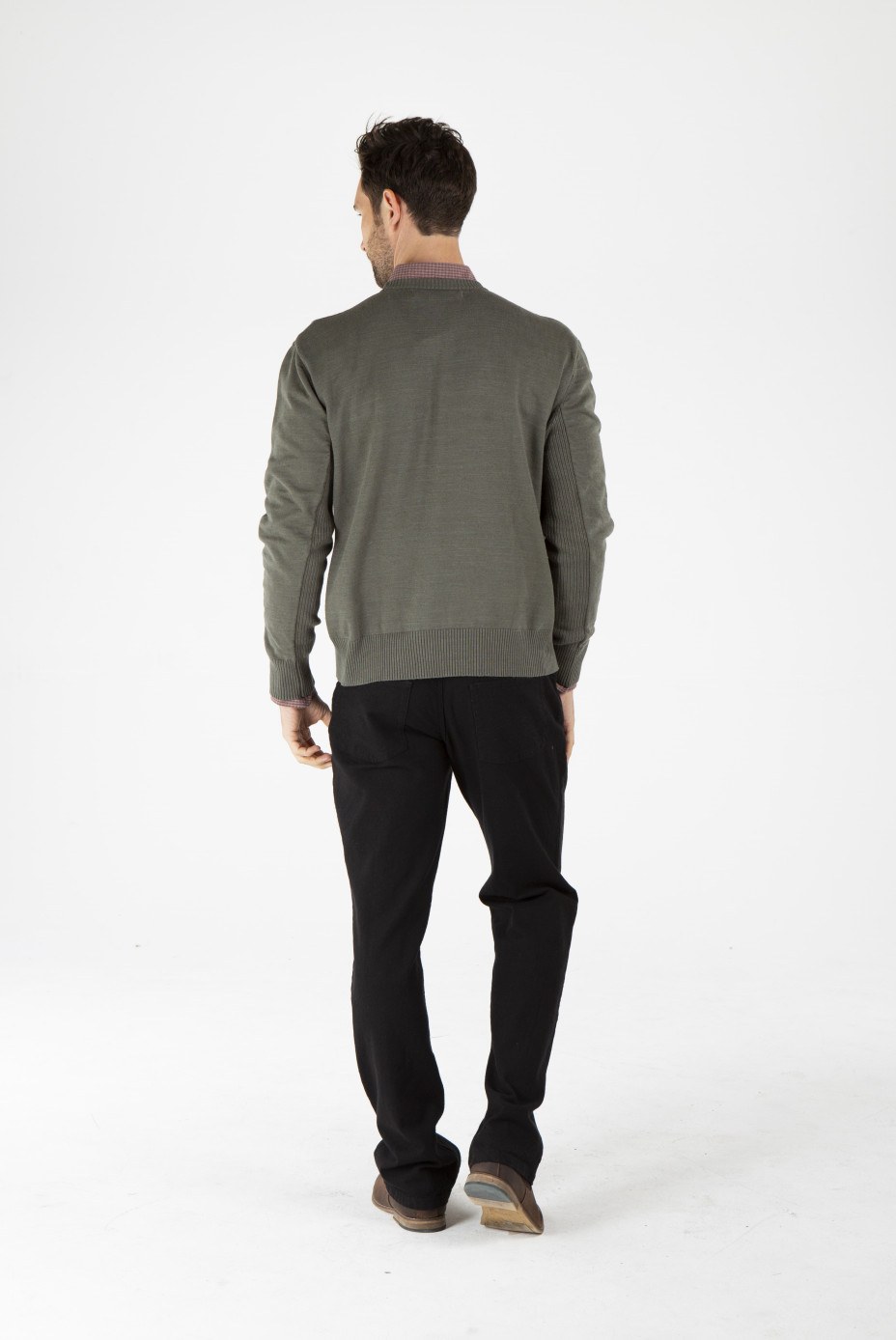 MWT1901 OLIVE B_副本 Men's Hemp Cotton Jumper-Olive
