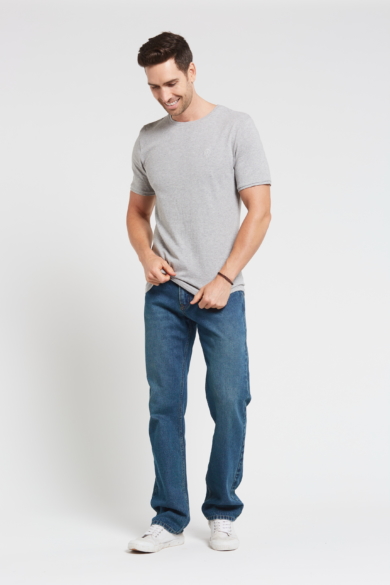 Men's Hemp Cotton Logo T Shirt-Grey
