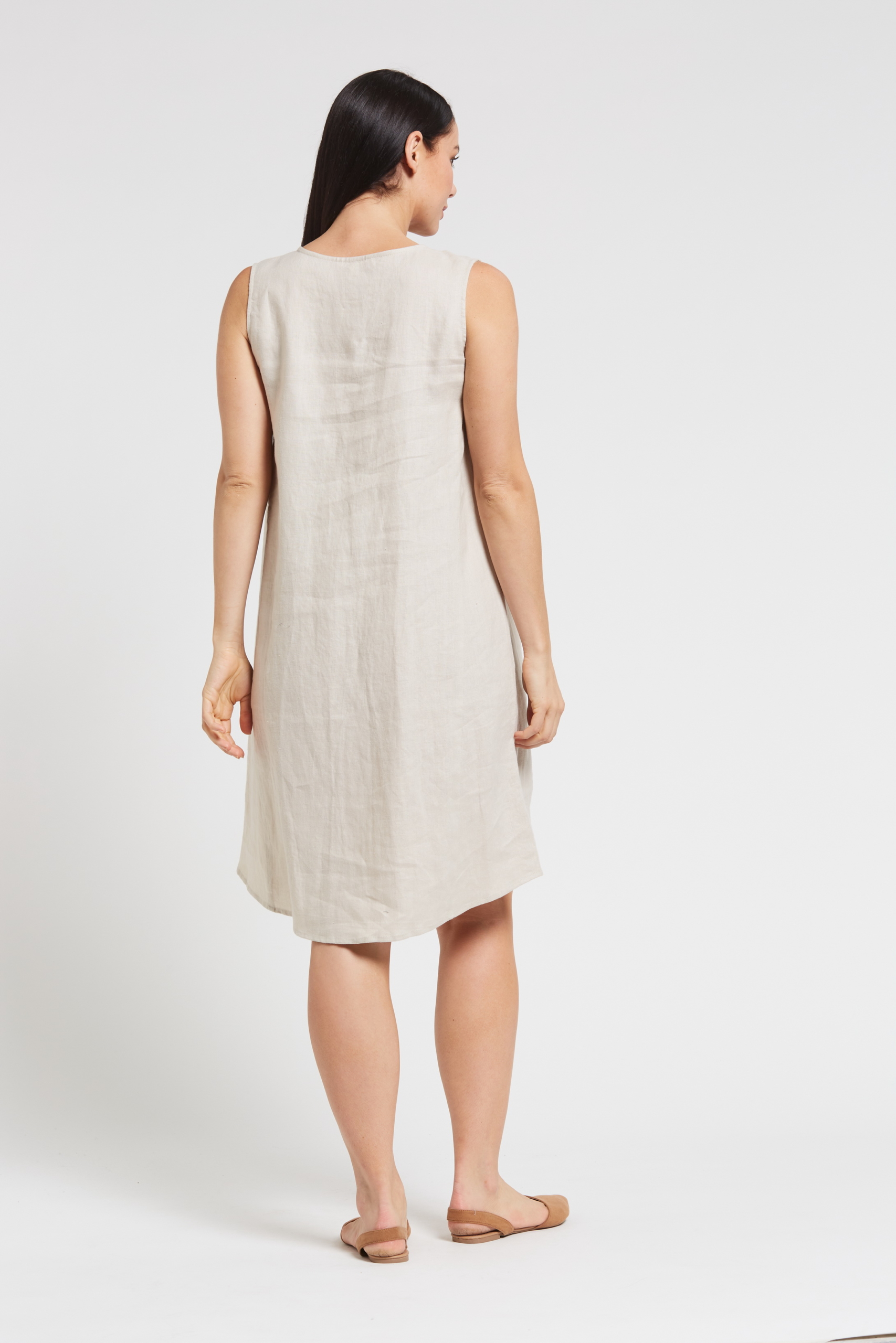 LSB1981 NAT B Ladies' 100% Hemp Sleeveless Dress-Bone