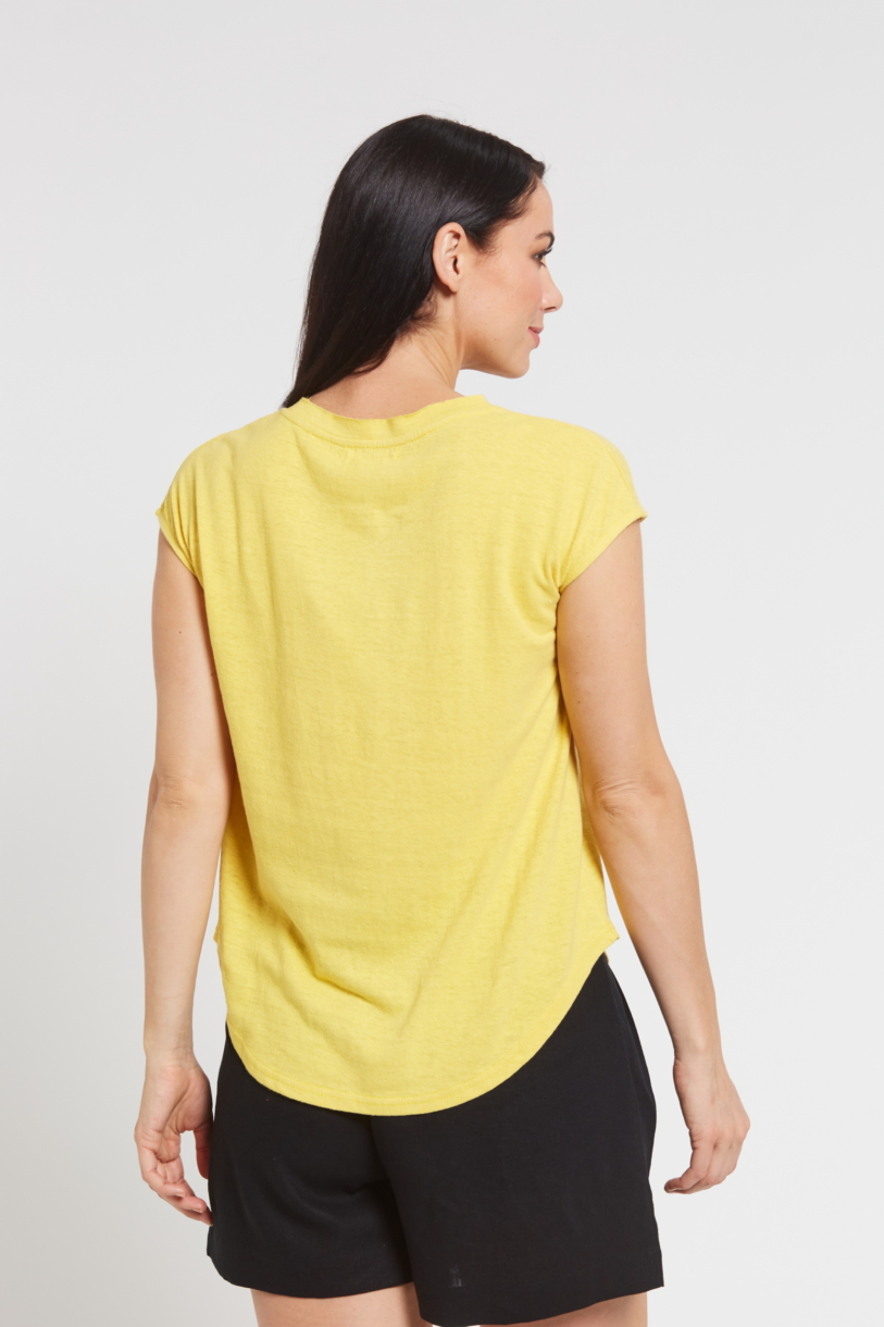 Ladies' Hemp Cotton Tee-Yellow