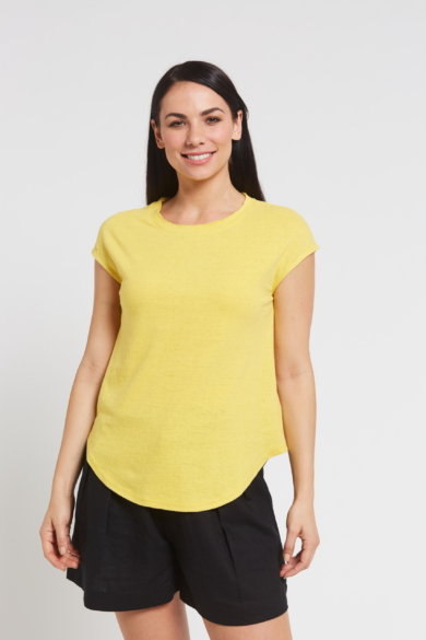 Ladies' Hemp Cotton Tee-Yellow