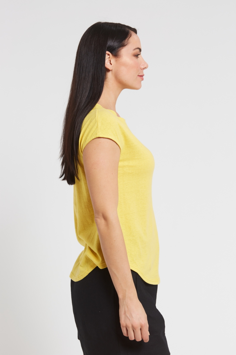 Ladies' Hemp Cotton Tee-Yellow