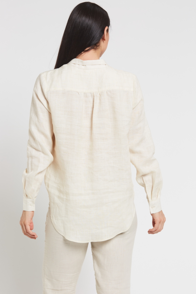 Ladies' 100%Hemp Blouse-Natural