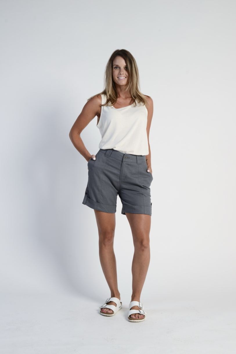 LSB683 Ladies' Hemp Cotton Shorts-Grey