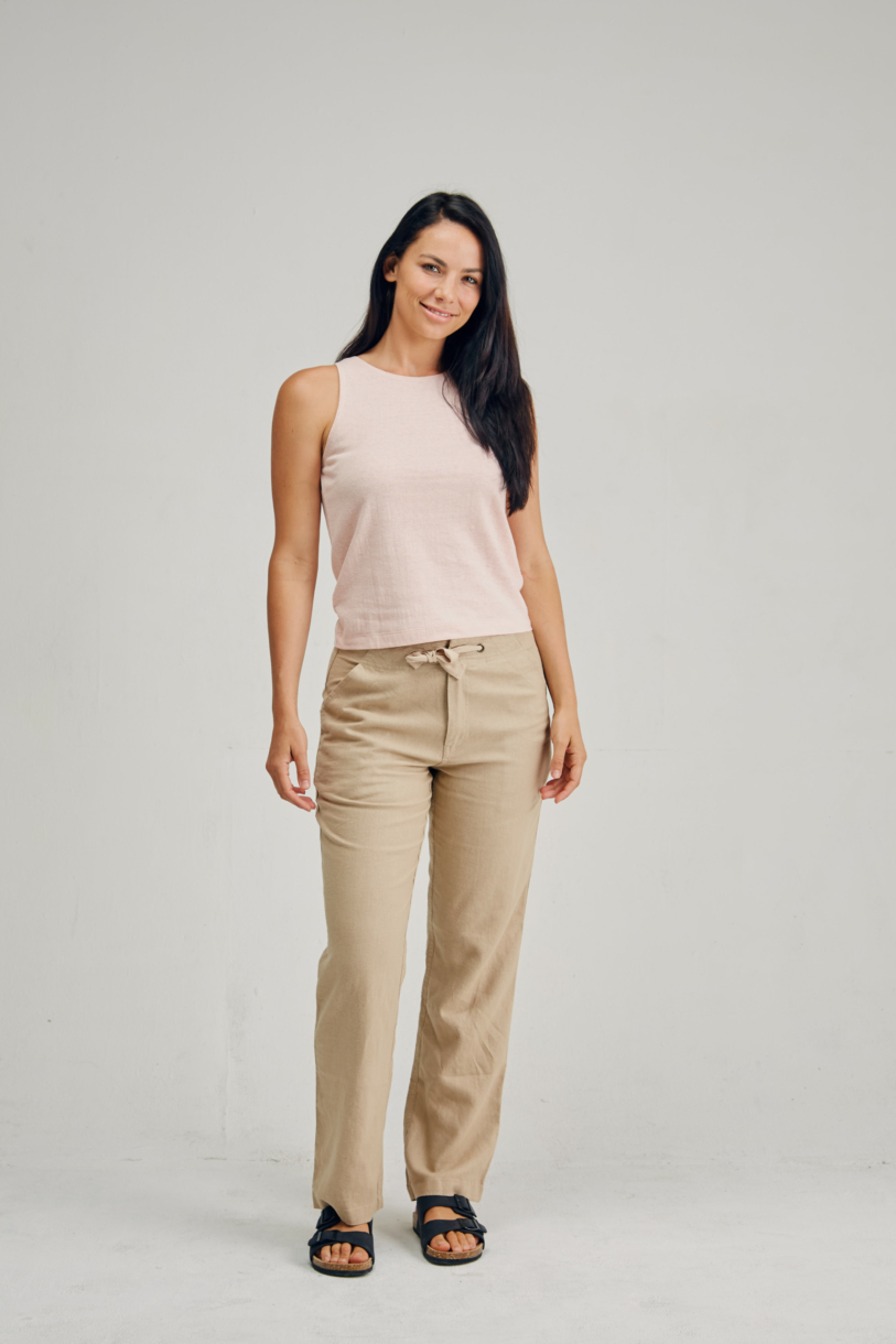 Ladies' Hemp Cotton Singlet-Dust Rose