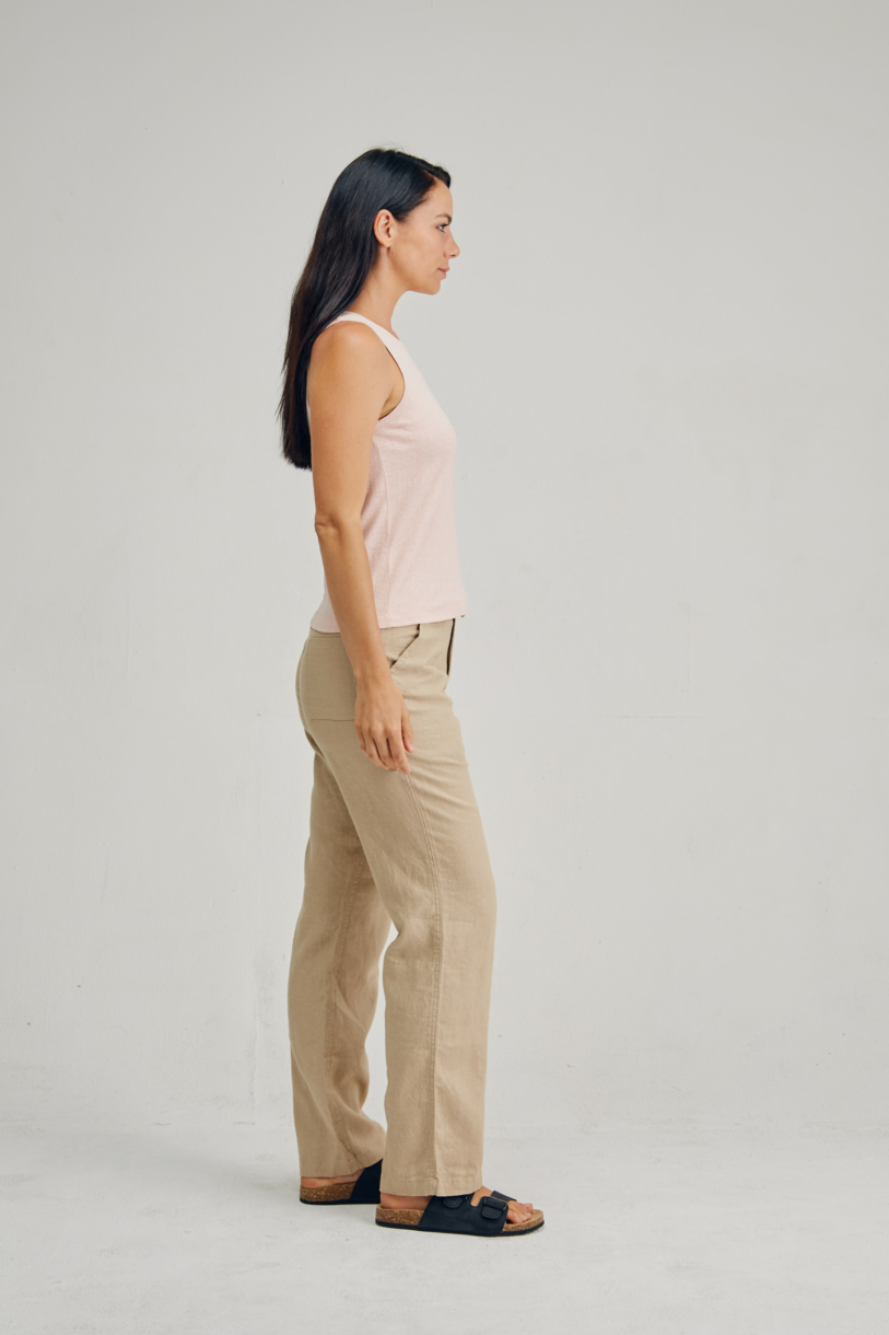 Ladies' Hemp Cotton Singlet-Dust Rose