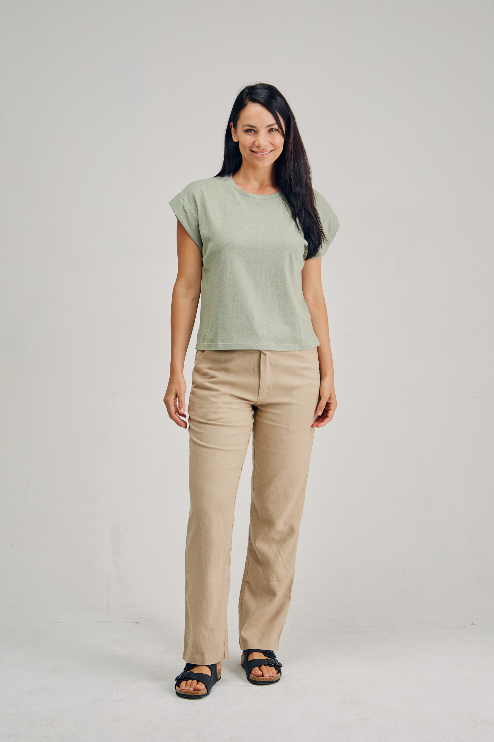 LST2162 SAGE F Ladies' Hemp Cotton Tee-Black