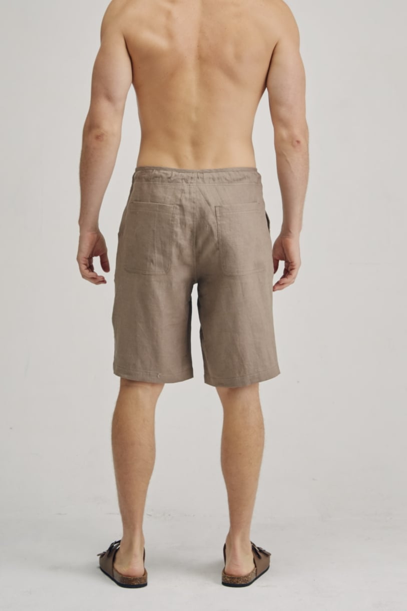 Men's 100% Hemp Drawstring  Shorts - Brownie