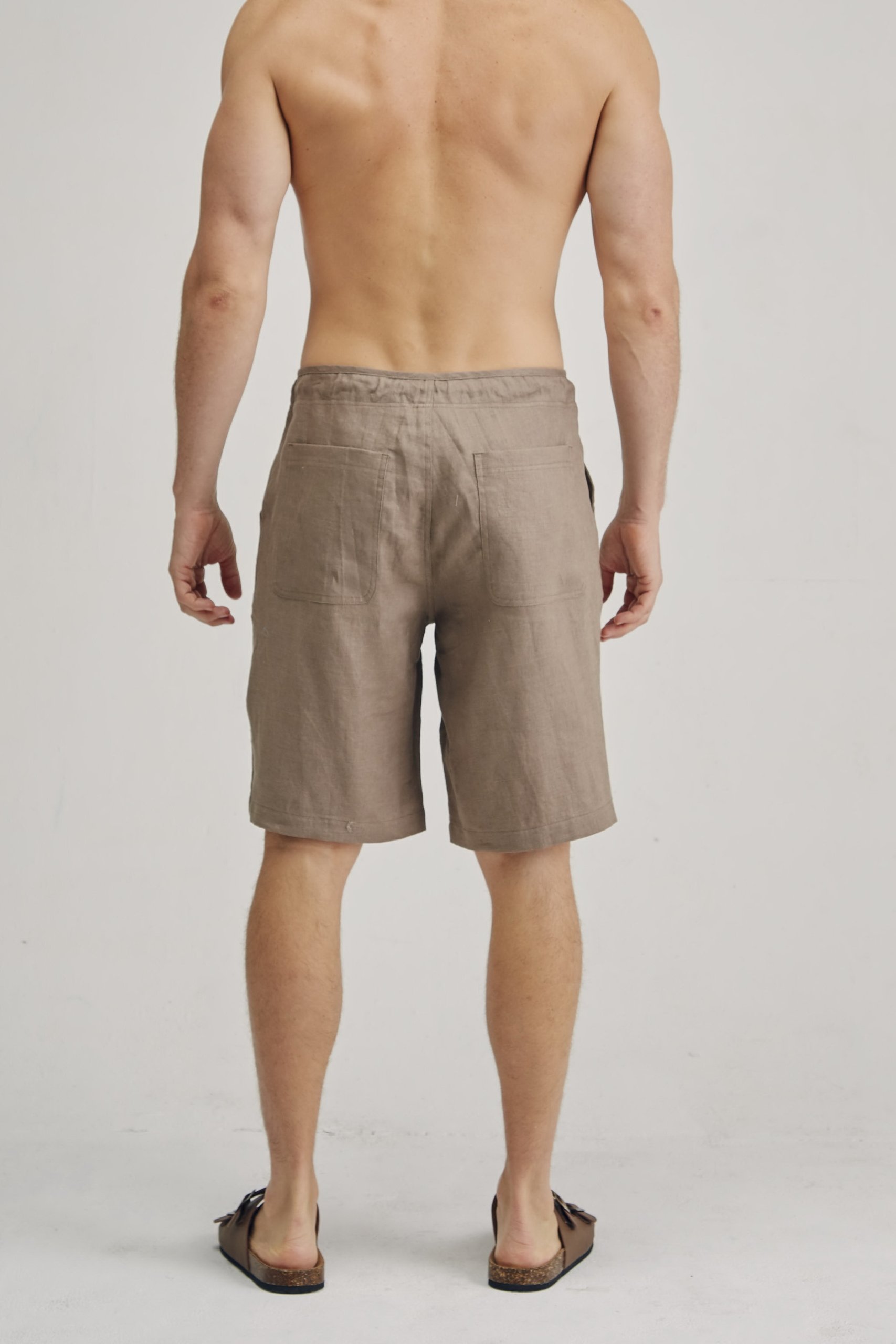 Men's 100% Hemp Drawstring Shorts - Brownie