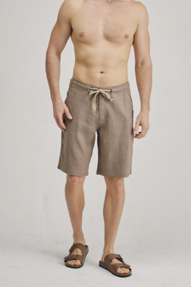 Men's 100% Hemp Drawstring  Shorts - Brownie