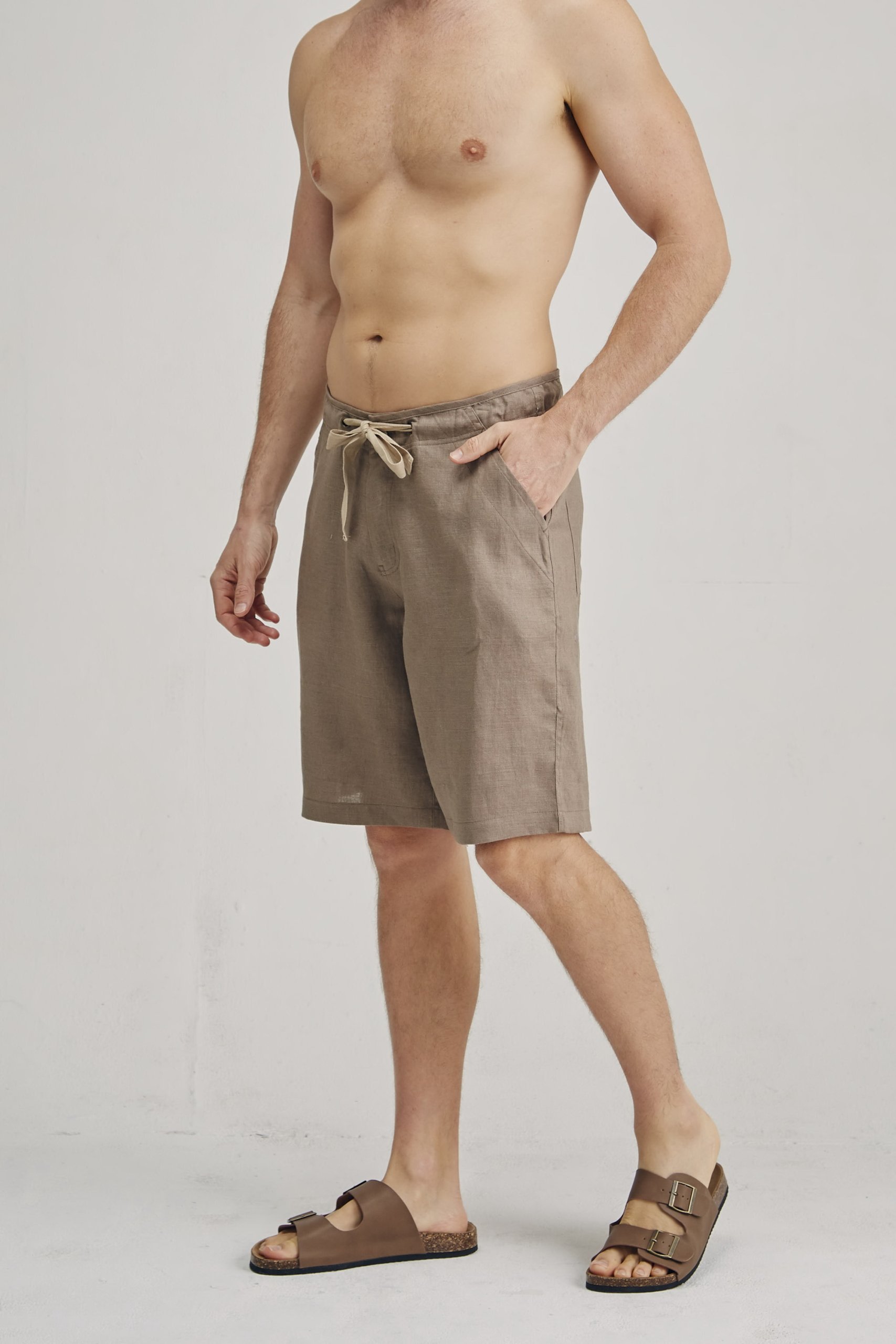 Men's 100% Hemp Drawstring Shorts - Brownie