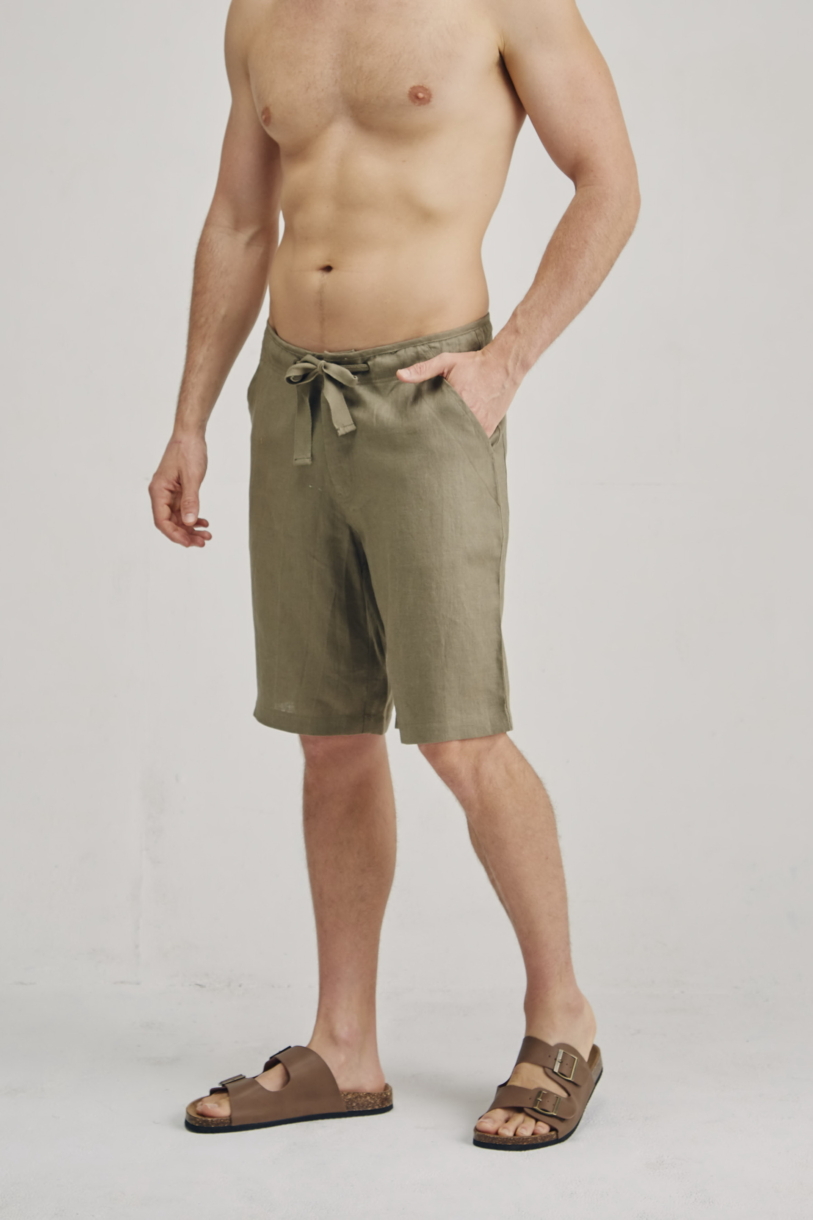 Men's 100% Hemp Drawstring  Shorts - Brownie