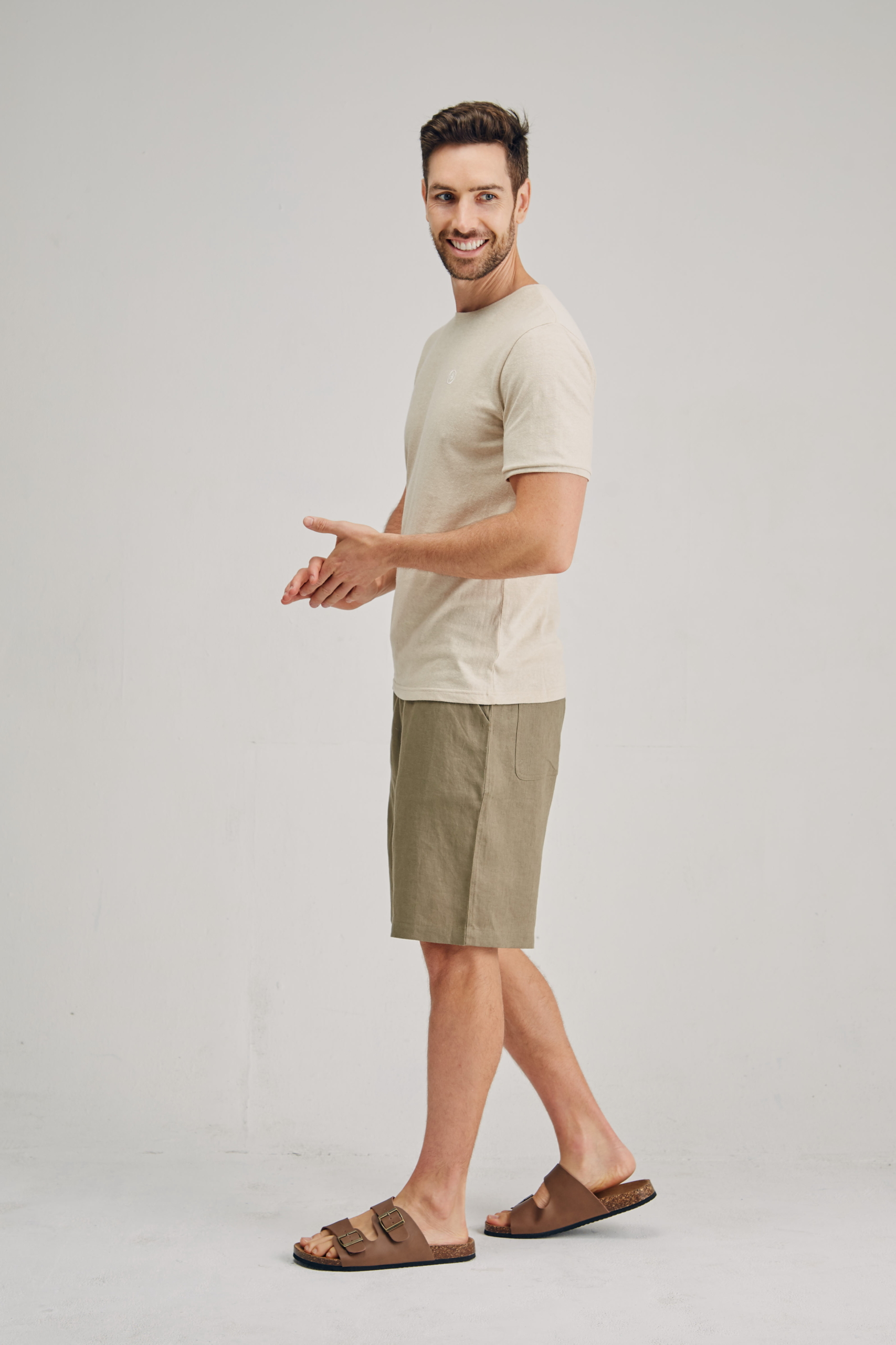 MST2129 OAT S Men's Hemp Cotton Logo Tee-Sage