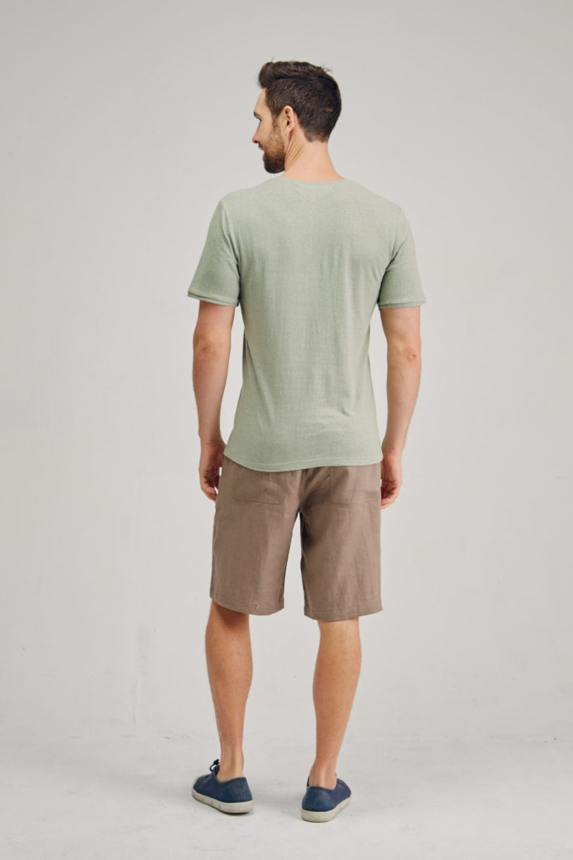 Men's Hemp Cotton Logo Tee-Sage