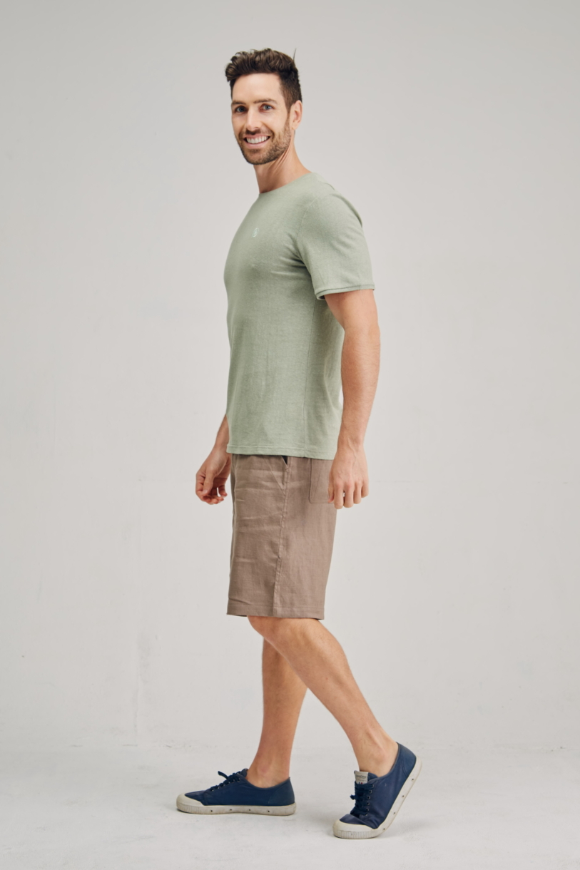 Men's Hemp Cotton Logo Tee-Sage