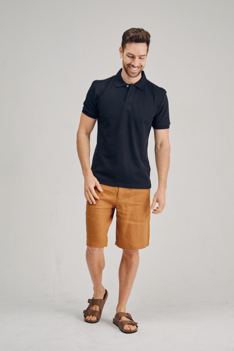 Men's Hemp Cotton Classic Polo-Rust