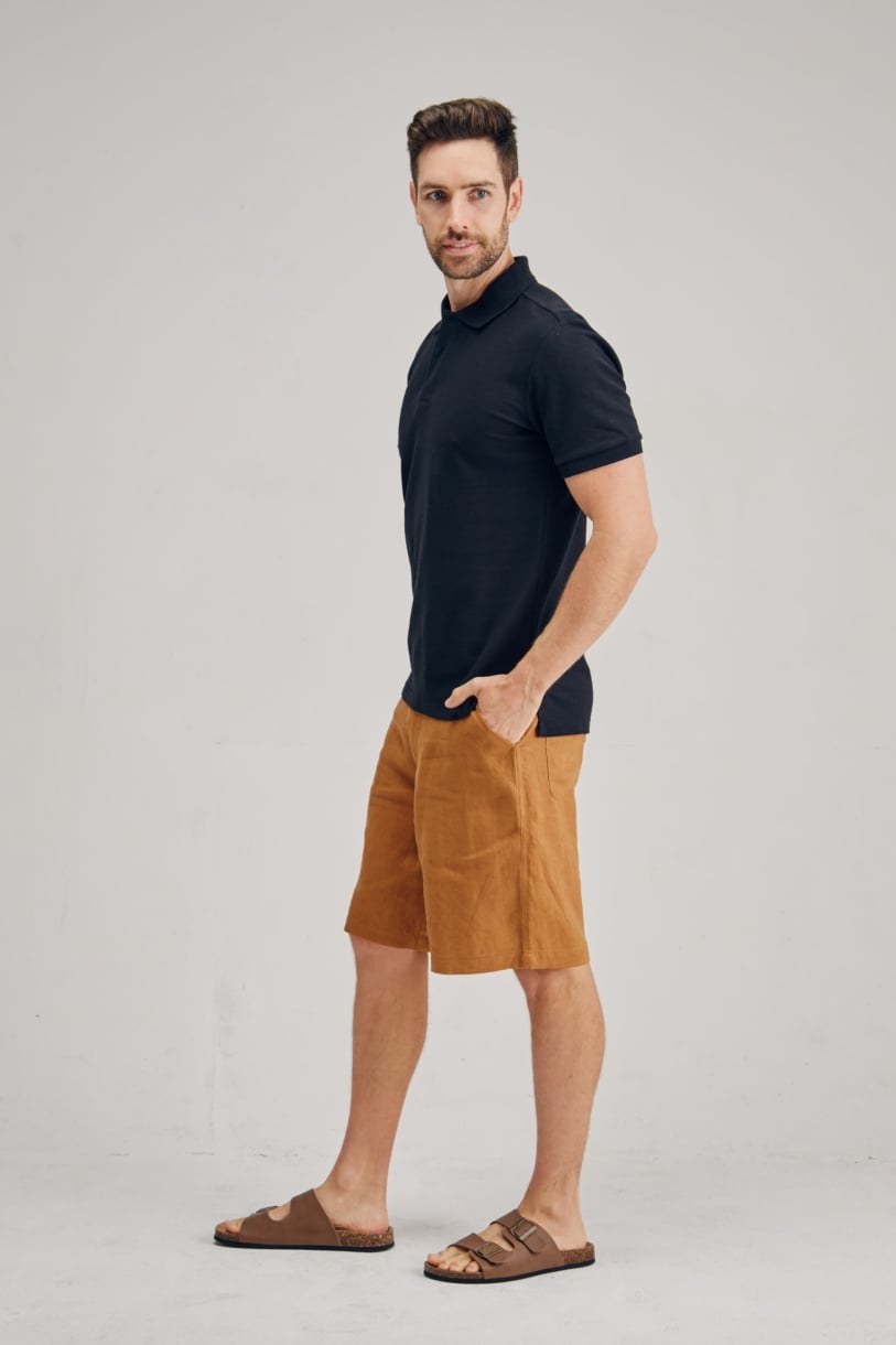 Men's Hemp Cotton Classic Polo-Rust