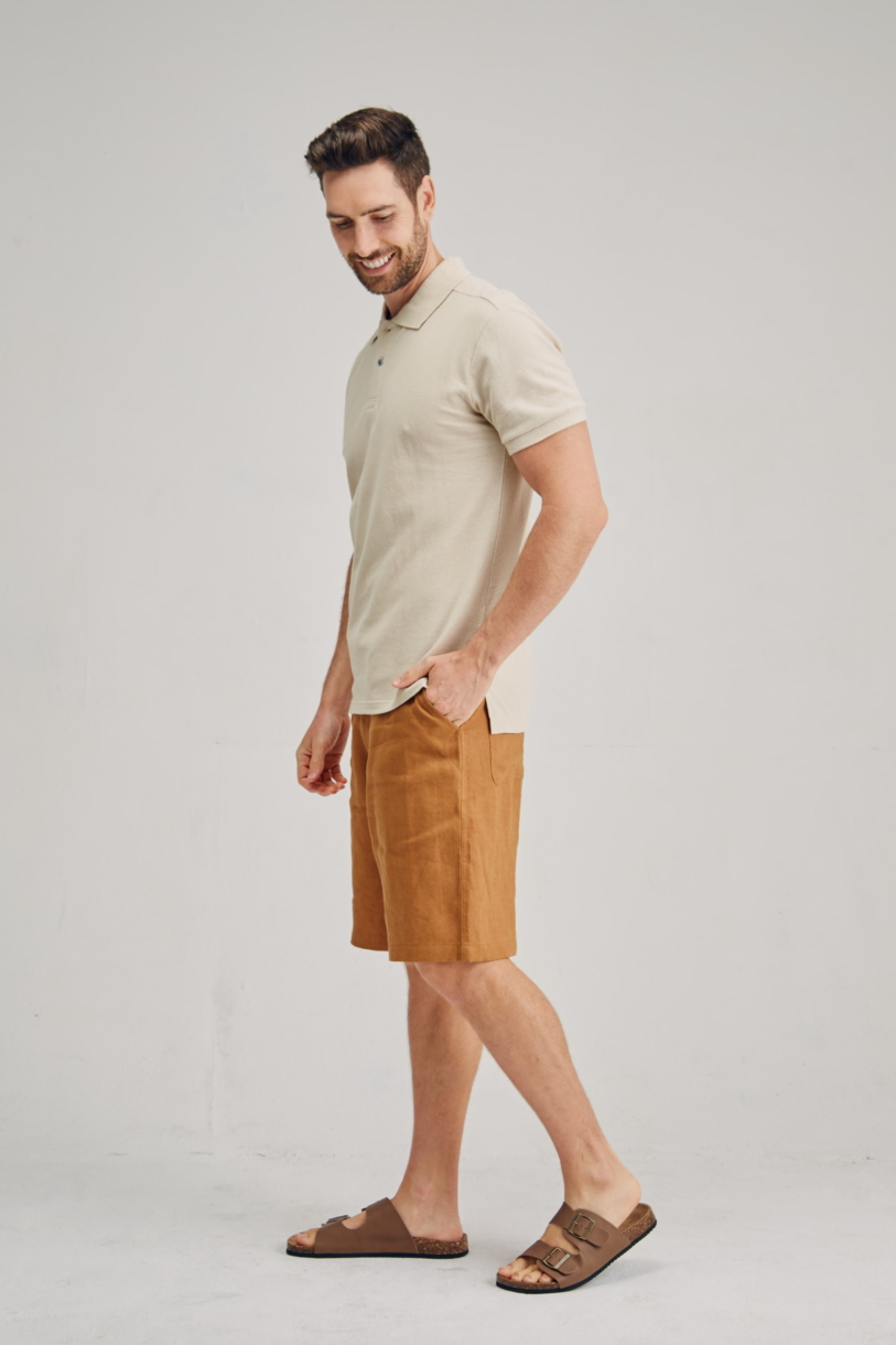 Men's Hemp Cotton Classic Polo-Rust