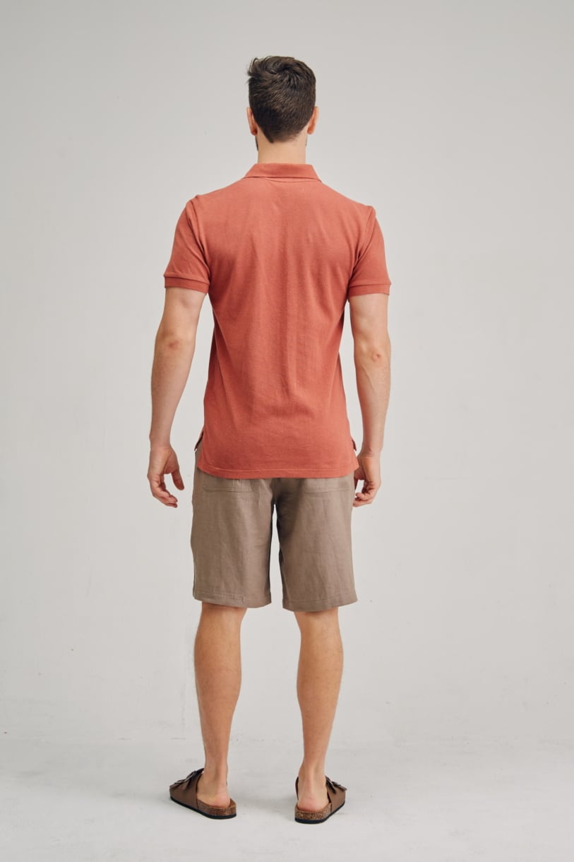 Men's Hemp Cotton Classic Polo-Rust