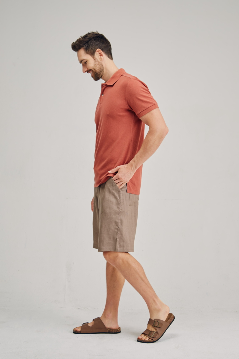 Men's Hemp Cotton Classic Polo-Rust