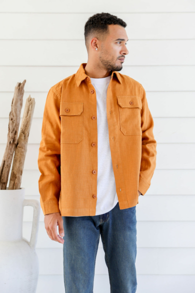 Men's Hemp Cotton Light Jacket-Chai