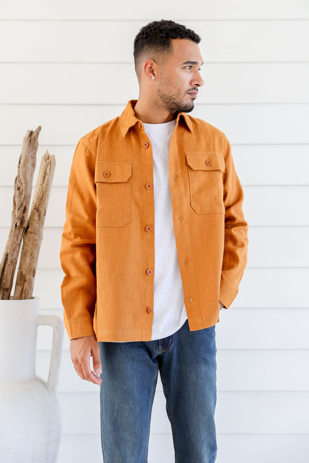 MWT2201 CHAI (2) Men's Hemp Cotton Light Jacket-Chai