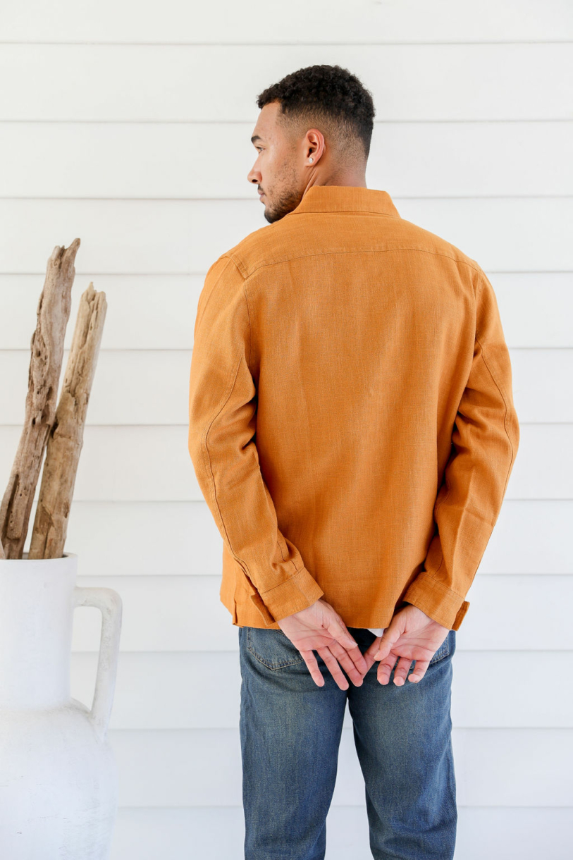 Men's Hemp Cotton Light Jacket-Chai