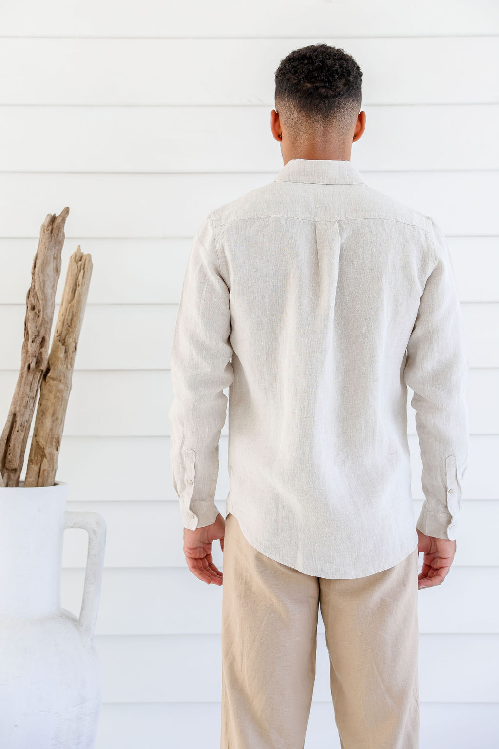 MWT2202 NATURAL (4) Men's Pure Hemp Fit Long Sleeve Shirt-Natural