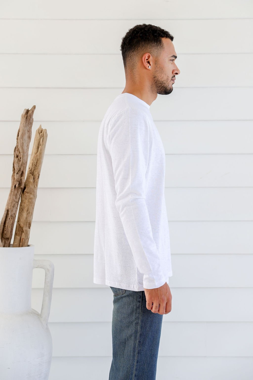MWT2205 WHITE (3) Men's Hemp Cotton Long Sleeve Tee-White
