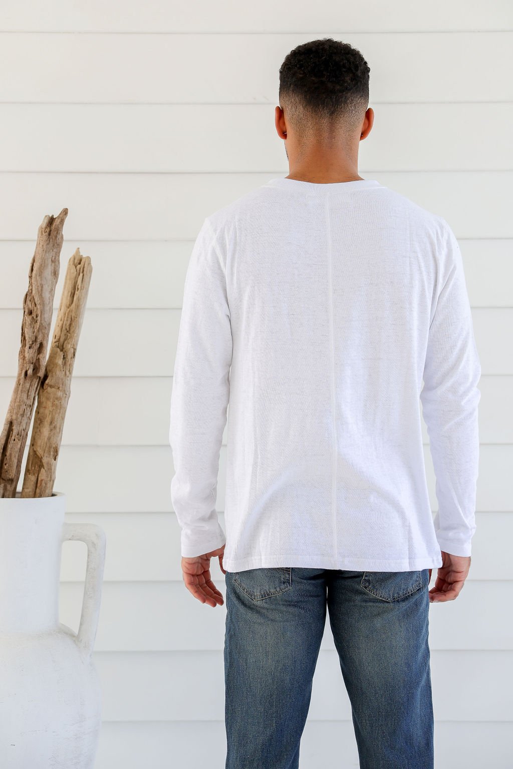 MWT2205 WHITE (4) Men's Hemp Cotton Long Sleeve Tee-White