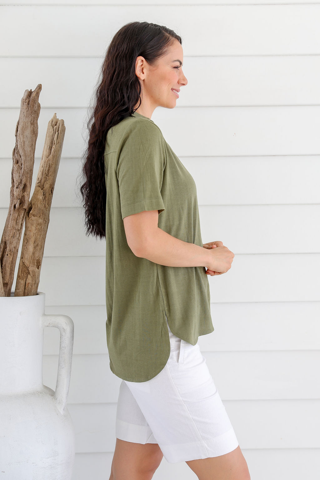 LST2264 OLVIE 3 Ladies' Bamboo Jersey Short Sleeve Shirt-Sudan Brown