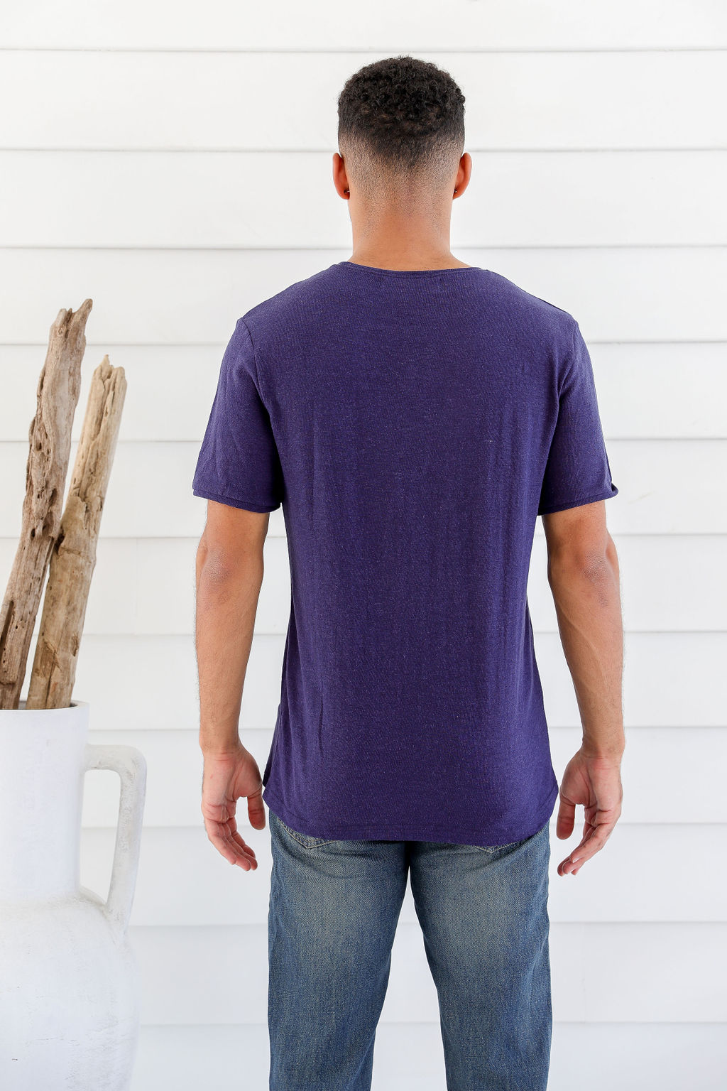 MST2228 NAVY B Men's Hemp Cotton Short Sleeve Logo Tee-Olive