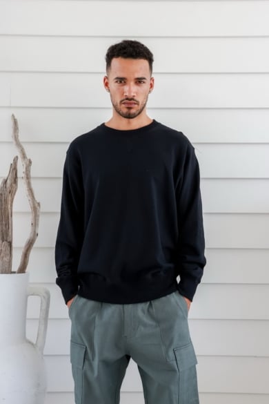 Unisex Hemp Cotton  Jumper-Black