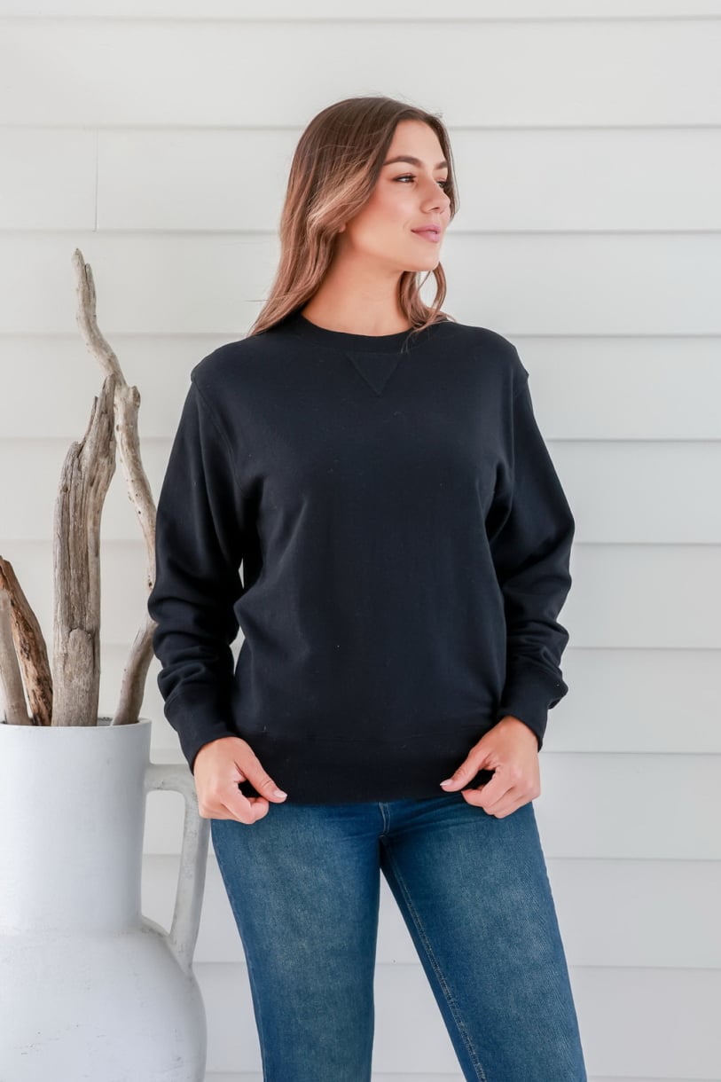 Unisex Hemp Cotton  Jumper-Black