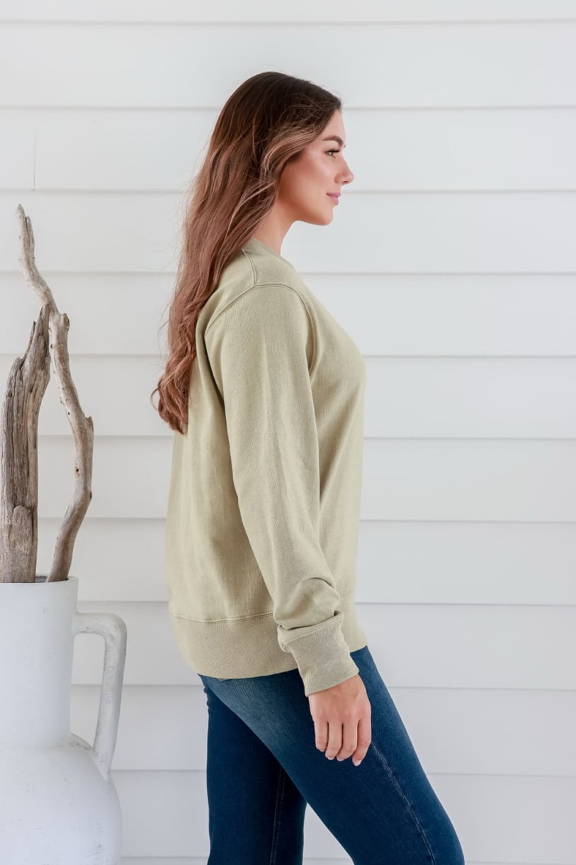 Unisex Hemp Cotton  Jumper-Powder Green