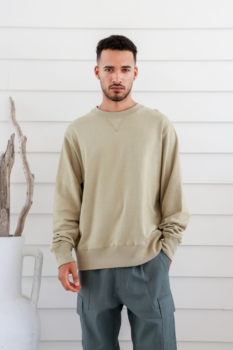 Unisex Hemp Cotton  Jumper-Powder Green