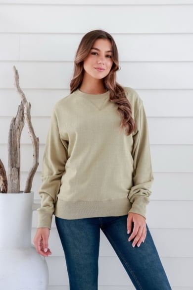 Unisex Hemp Cotton  Jumper-Powder Green