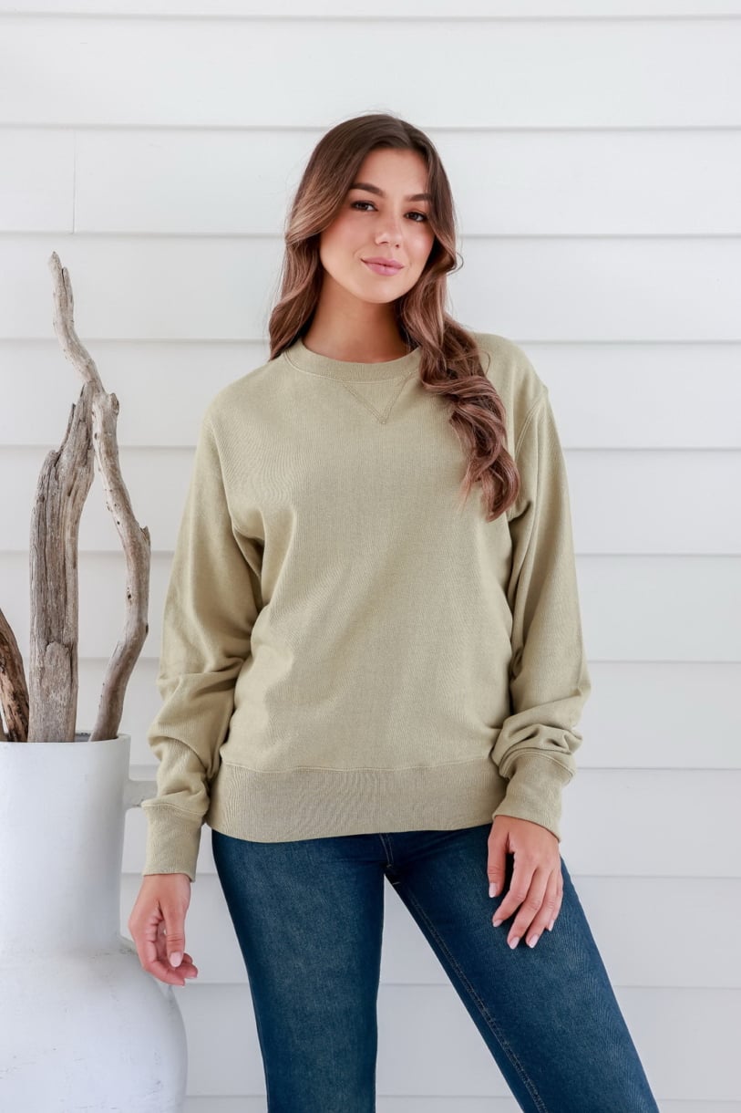 Unisex Hemp Cotton  Jumper-Powder Green