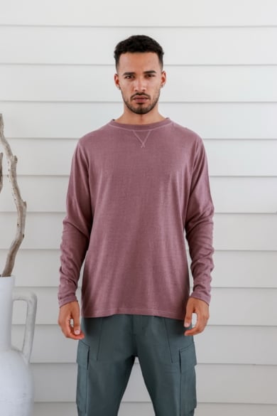 Men's Hemp Cotton Long Sleeve Tee-Black