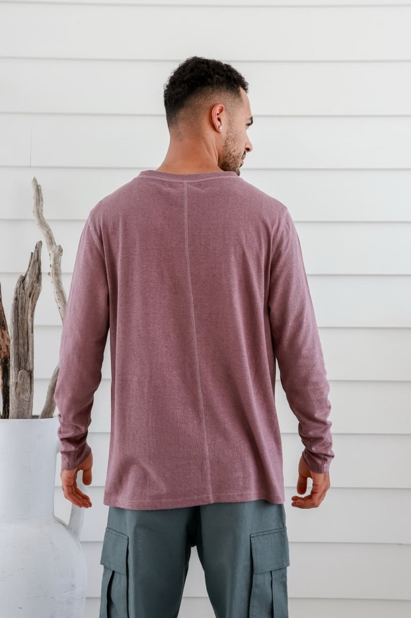 Men's Hemp Cotton Long Sleeve Tee-Black