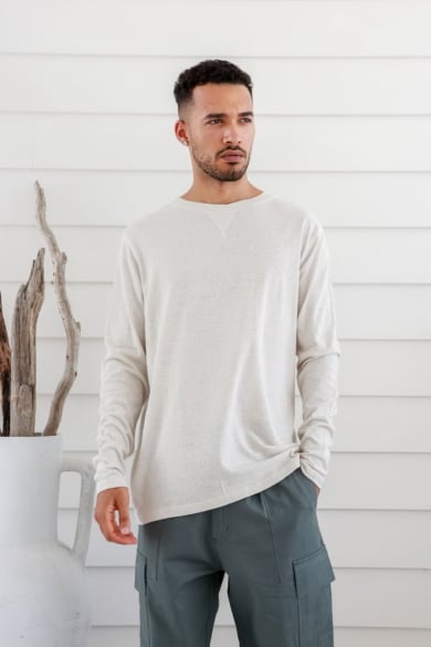 Men's Hemp Cotton Long Sleeve Tee-Black