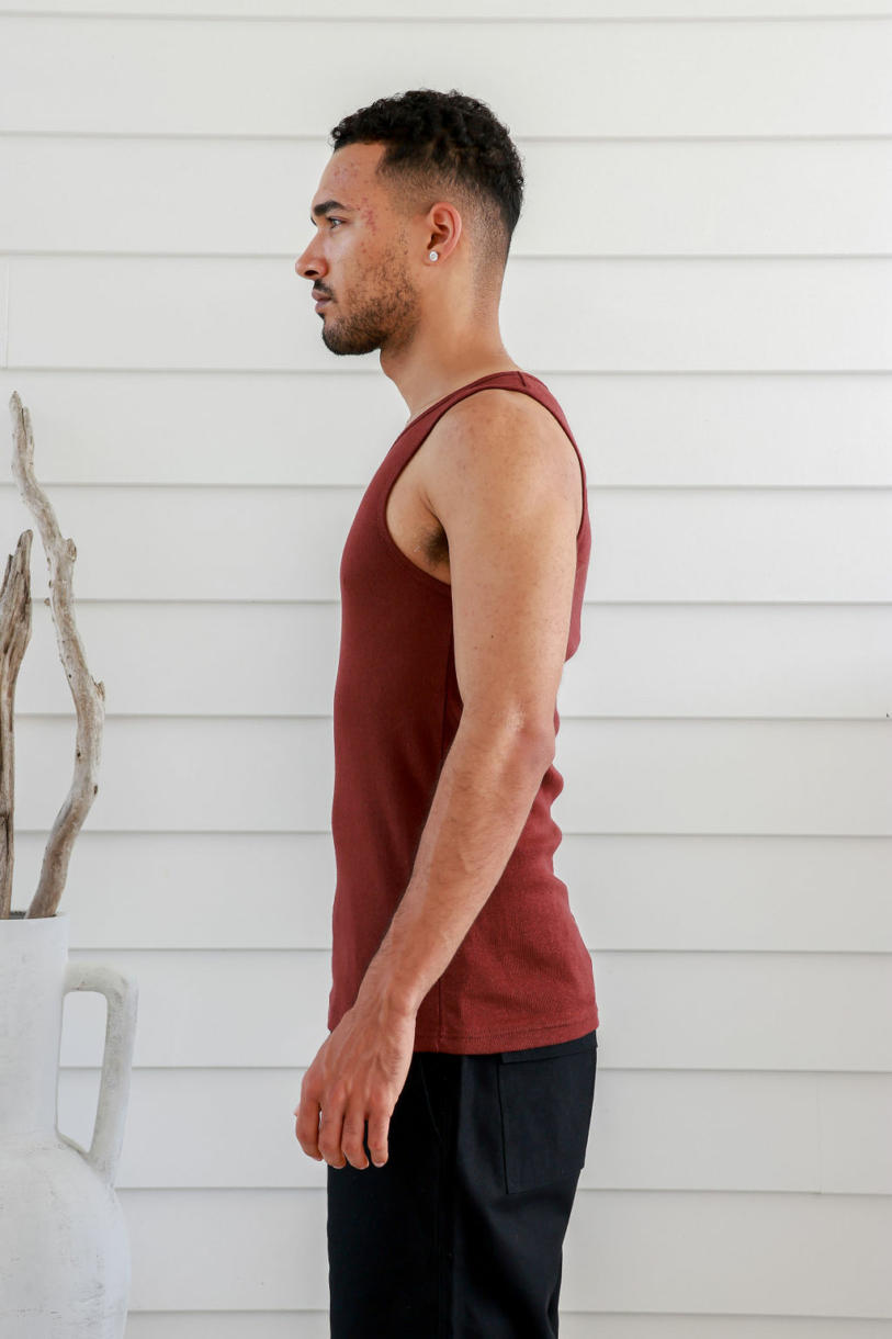 Men's Hemp Cotton Tank-Green