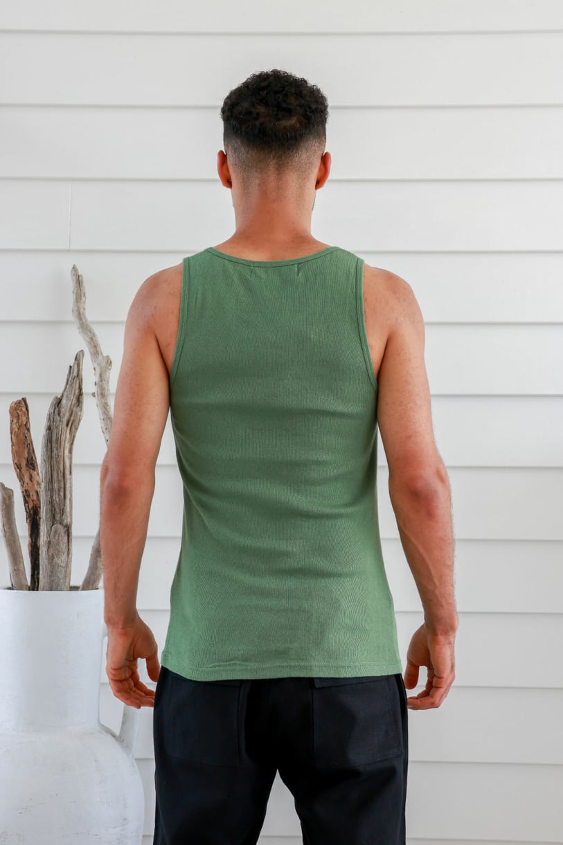 Men's Hemp Cotton Tank-Green