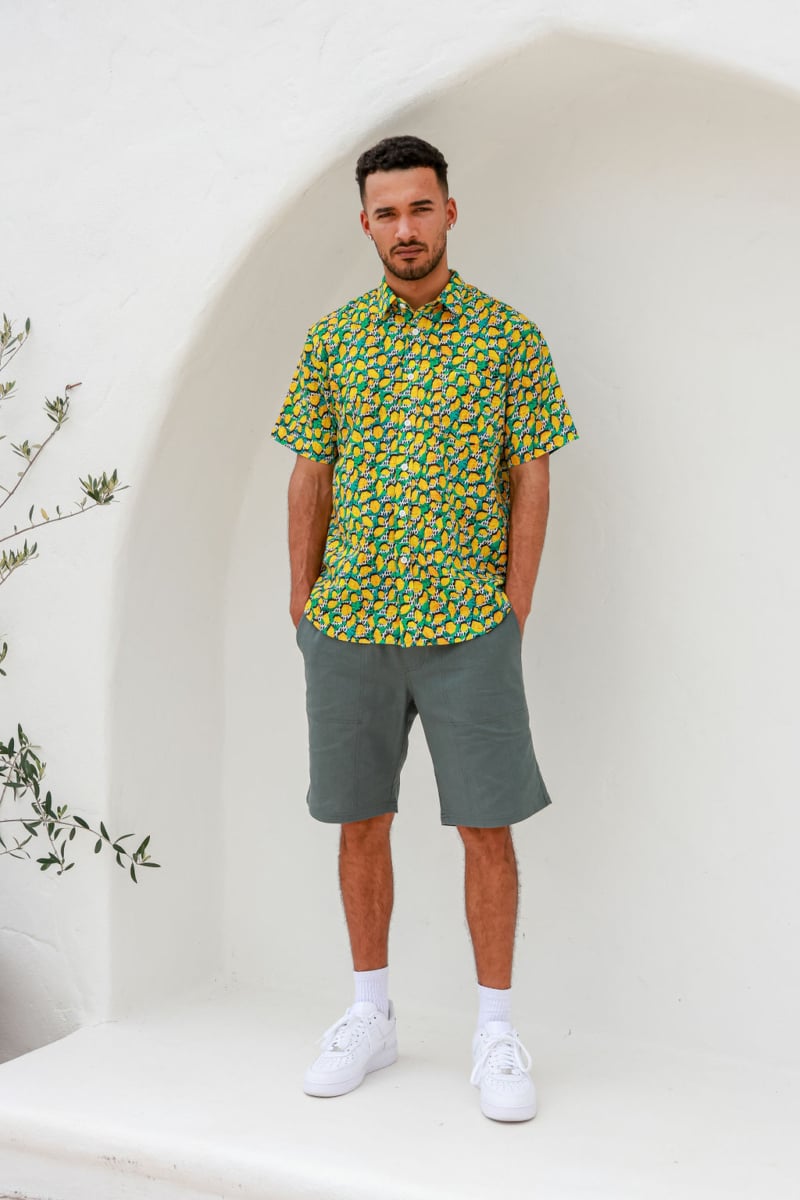 Mens Hemp Blend Denim Shorts Save Blue