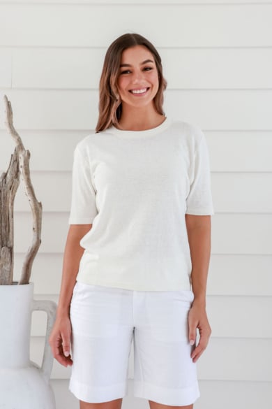Ladies' Hemp Cotton Boxy Tee-Black
