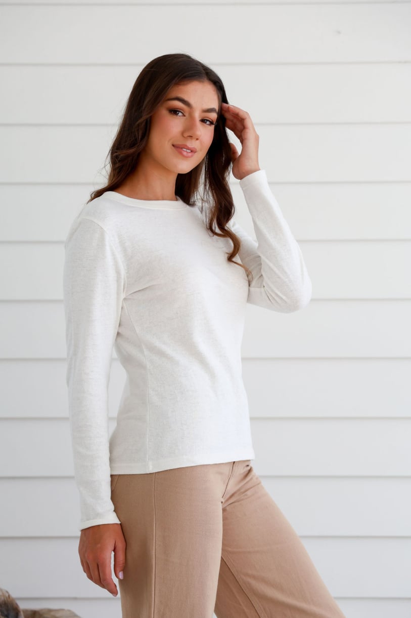 Ladies' Hemp Cotton Long Sleeves Tee-Navy