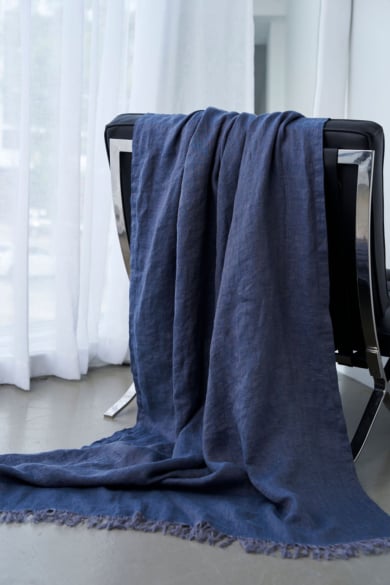 Hemp Throw-Blue
