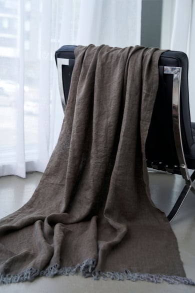 Hemp Throw-Walnut
