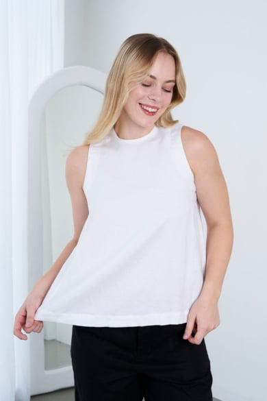 Ladies' Hemp Cotton Tee-White